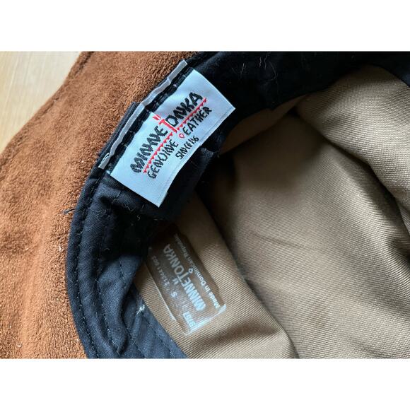 Minnetonka Brown Leather Fold Up Hat - Picture 6 of 7